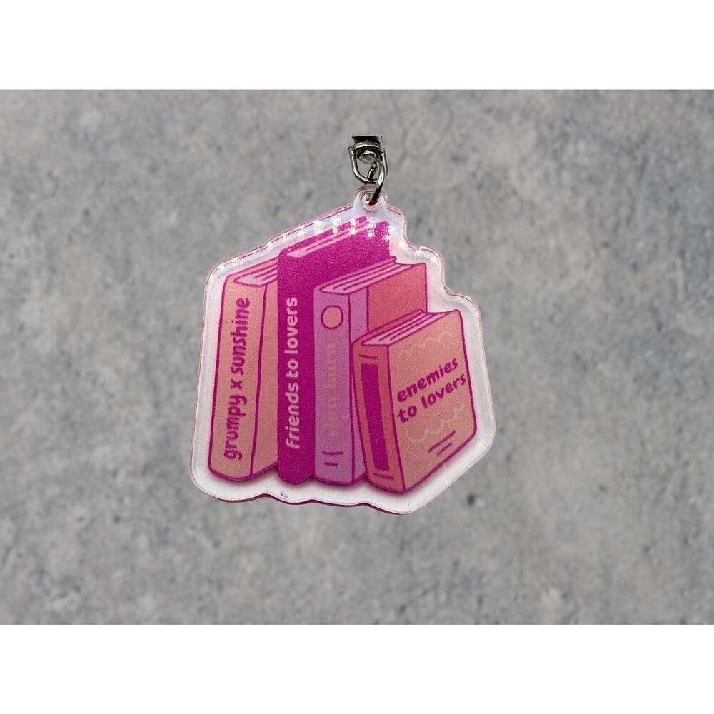 ⭐PICK 3/$15 Book Trope Stack Acrylic Keychain, BookTok Reader Gift - Picture 2 of 5